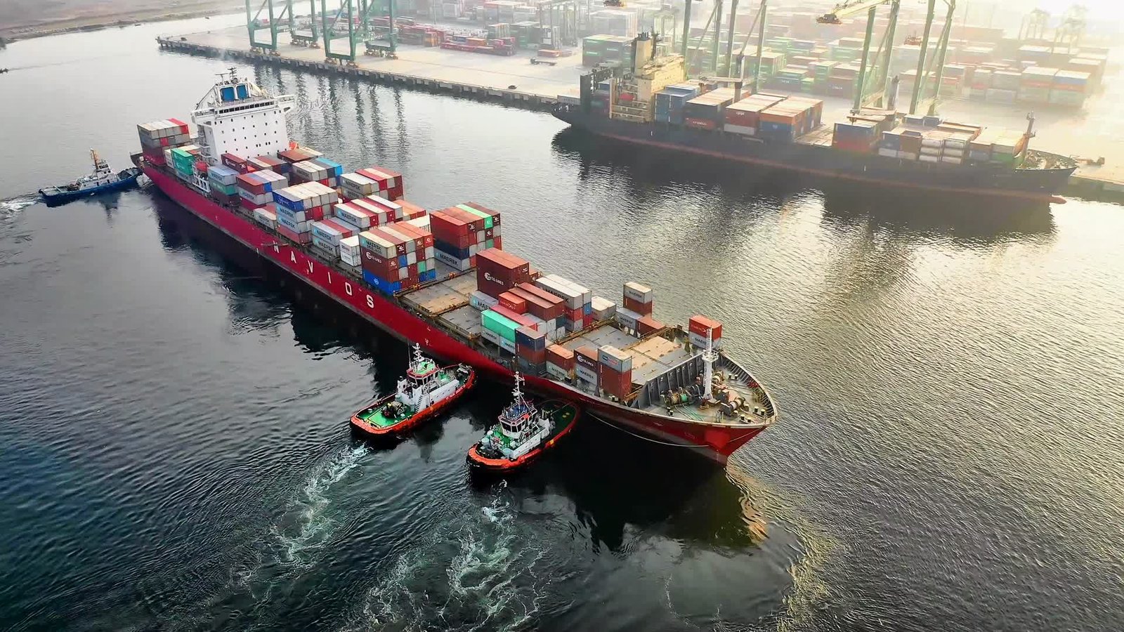 Container port viewed from above